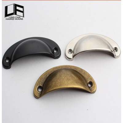 Satin Zinc Alloy Cabinet Drawer Pull Handle Shell Style Handle cup handle